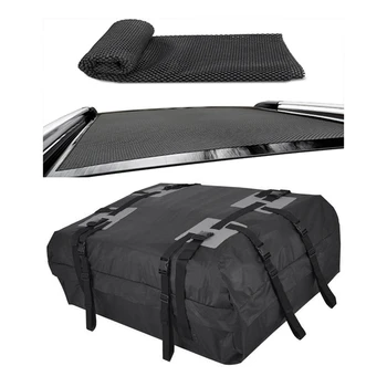 Черная сумка для хранения багажа на крыше автомобиля для путешествий или бездорожья, сумка для груза с нескользящим ковриком