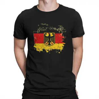 Флаг Германии Герб Мужские Футболки Немецкий Флаг Орел Сумасшедшая Футболка С Коротким Рукавом Футболки С Круглым Вырезом 100% Хлопок День Рождения