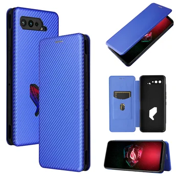 Подходит для ASUS Rog Phone 5 Чехол-раскладушка из углеродного волокна, кожаный чехол-кошелек из искусственной кожи, подходит для чехла для телефона ASUS ZS673ks