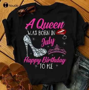 В июле родилась королева, рубашки, женские футболки на день рождения, летние топы, пляжные футболки, мужские модные рубашки Xs-5Xl из дышащего хлопка