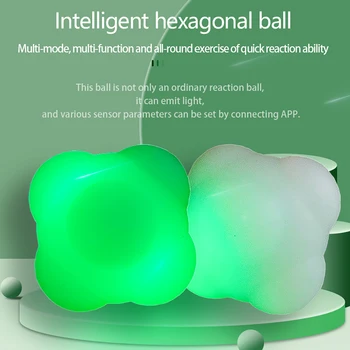 Интеллектуальный отклик Шестигранный шар для тренировки зрительно-моторной координации, гибкий отклик цифрового датчика