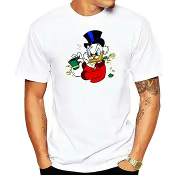 Мужская футболка с круглым вырезом из 100% хлопка, футболка с принтом Скруджа Макдака, женская футболка
