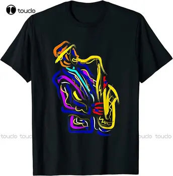 Идея подарка для саксофониста, джазового музыканта, футболка с саксофоном, женские рубашки, забавная уличная одежда с рисунком, футболки с цифровой печатью