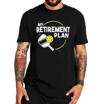 Футболка My Retirement Plan в стиле ретро, подарок пенсионеру, футболки для любителей пиклбола, мужские, женские, 100% хлопок, мягкие топы унисекс, размер ЕС