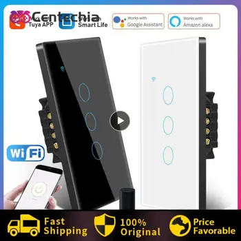 1шт WiFi Smart Switch US 1/2/3/4 Gang Выключатель Света Нужен Нейтральный Провод Tuya Smart Life APP Control Support Alexa Home