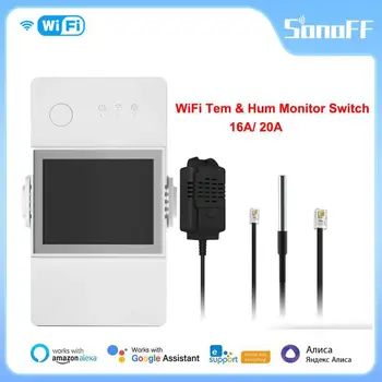 SONOFF TH Elite 16A / 20A WiFi Smart Switch ЖК-дисплей Переключатель контроля температуры и влажности Модуль автоматизации умного дома