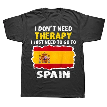 Забавные футболки с флагом Испании, летняя хлопковая уличная одежда с графическим рисунком, подарки на день рождения, футболки, мужская одежда
