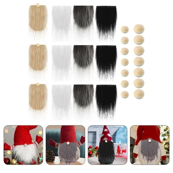 Рождественские бороды гномов Darwf с деревянными шариками, Бороды из искусственного меха, плюшевые Аксессуары для костюмов ручной работы 