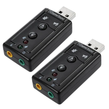 2X 7.1-канальный аудиоадаптер для внешней звуковой карты USB