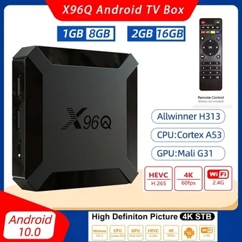 X96Q Android 10,0 Smart TV BOX 2 ГБ 16 ГБ 1 ГБ 8 ГБ Allwinner H313 Четырехъядерный 2,4 G WIFI 4K VS X96 Мини-телеприставка