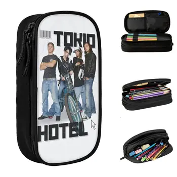 Tokio Hotel Bill Kaulitz Винтажные пеналы для ручек, сумки для ручек для девочек и мальчиков, школьные принадлежности большой емкости, косметические пеналы для карандашей