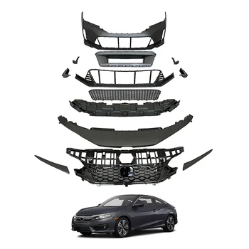 Модифицирован в стиле Vors Задние выхлопные трубы из сухого углеродного волокна Передний обвес для Honda Civic 2023