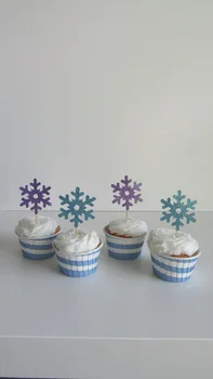 блестящие Топперы для кексов в виде Снежинок день рождения зимняя Свадьба детский душ для новобрачных Вечеринка по случаю Помолвки Выбор блюд для Девичника