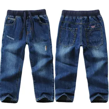 Новые детские джинсовые брюки для мальчиков 2020 Осенние модные детские повседневные джинсовые брюки для мальчиков-подростков 100-160 см Брюки TX338