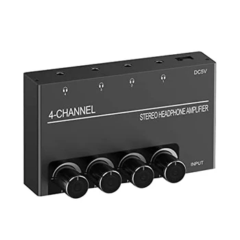 4-канальный аудиоусилитель, разветвитель для наушников с 4 выходами для наушников 3,5 мм и аудиовходом 3,5 мм