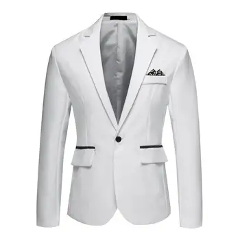 Элегантное мужское приталенное пальто с отворотами и карманами для деловой свадьбы, вечеринки, черно-белой строчки.
