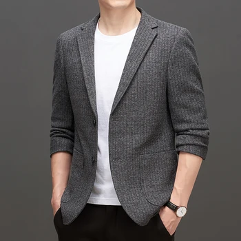 Новый бутик мужской моды для делового джентльмена в английском стиле, шерстяной красивый повседневный тонкий Свадебный блейзер в корейском стиле в Корейском стиле
