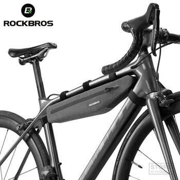 Полностью водонепроницаемая велосипедная сумка ROCKBROS объемом 1,5 л, передняя труба, треугольная двойная молния, устойчивая к царапинам, Аксессуары для велосипедов