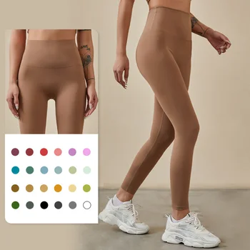 Штаны для йоги с высокой талией голые чувство леггинсы пуш-ап спортивные для женщин фитнес бег энергии бесшовные леггинсы тренажерный зал девушки спортивные брюки