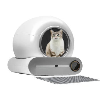 Умный дизайн Sogifo с управлением через приложение Автоматический самоочищающийся кошачий бокс, закрытый Автоматический интеллектуальный кошачий туалет