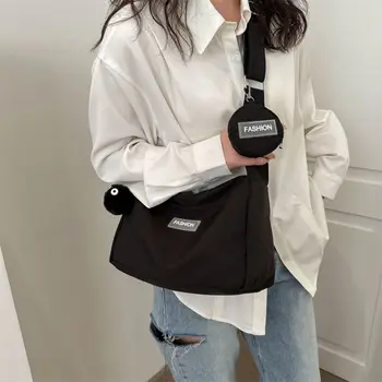 Модная женская сумка через плечо в корейском стиле с принтом для студентов, женская сумка через плечо, спортивная сумка через плечо, сумка-тоут из бычьей ткани
