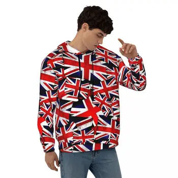 Свободные толстовки с Британским флагом, Мужские Флаги Англии, Флаги Великобритании, Уличная одежда, Пуловер с капюшоном, осень, y2k, Милые графические толстовки с капюшоном 3XL 4XL