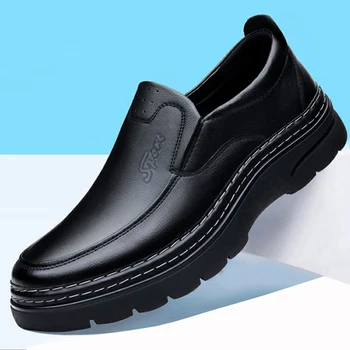 Совершенно новые модельные туфли для мужчин, деловая повседневная обувь из натуральной кожи для мужчин, Вечерние Свадебные офисные лоферы, кроссовки без застежки