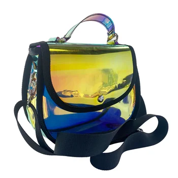 Женская голографическая сумка через плечо, водонепроницаемая лазерная сумка-мессенджер, модные сумки в виде полумесяца, портативная маленькая сумка-тоут