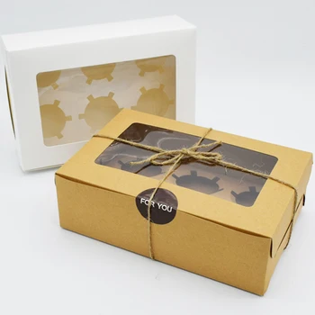 YOMDID 10шт Упаковочных коробок для торта DIY Упаковка для шоколадного маффина и печенья Подарочная коробка из пищевого картона Коробка для торта и десерта