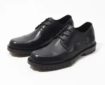 Деловая обувь из натуральной кожи высокого качества в английском стиле для мужчин, черная повседневная мужская обувь на шнуровке, модные ретро-дерби