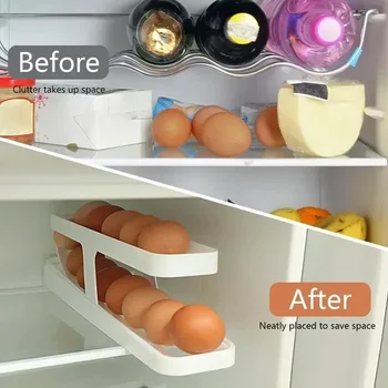 Дозатор для яиц В холодильнике, стеллаж для хранения яиц для скручивания, компактный дозатор для скручивания яиц и органайзер для домашних лотков для хранения
