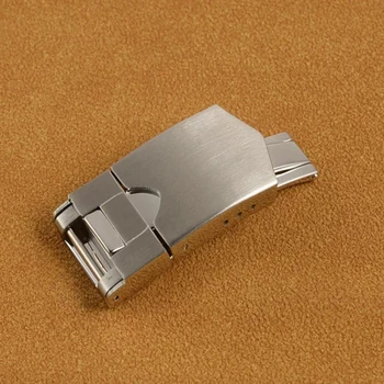 замена застежки из нержавеющей стали и серебра 18 мм для раскладывания ремешка для часов в стиле Тюдор, складная пряжка