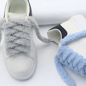 Плоские плюшевые шнурки для полотенец шириной 1,5 см, 10 цветов, Нежные замшевые шнурки для повседневных кроссовок для женщин, очаровательные шнурки для обуви