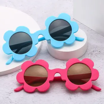 Солнцезащитные очки с круглым подсолнухом Y2K с защитой UV400, солнцезащитные очки с цветочными оттенками для новой дискотеки/фестиваля/вечеринки/музыкального фестиваля 0