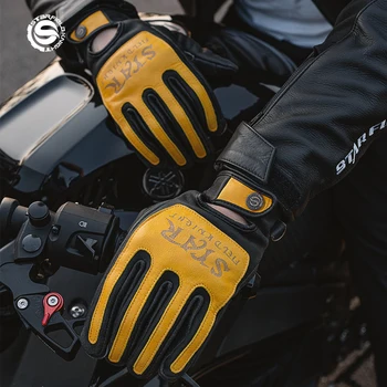 Мотоциклетные Козьи перчатки SFK для мужчин, Мягкие удобные ретро-перчатки с сенсорным экраном, аксессуары для велоспорта и мотоциклов