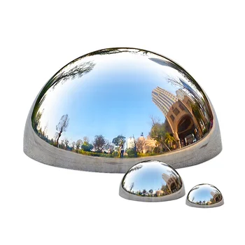 HQ HP01 Полированное зеркальное декоративное садовое полушарие из нержавеющей стали AISI304, полый половинчатый шар, всесезонное украшение для улицы, полусфера