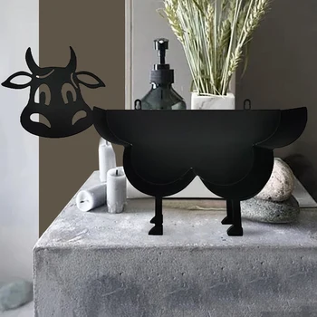 Держатель для бумаги Black Cows Металлический Декоративный держатель для туалетной бумаги Водонепроницаемый Антикоррозийный для домашних туалетных столиков в ванной комнате 0