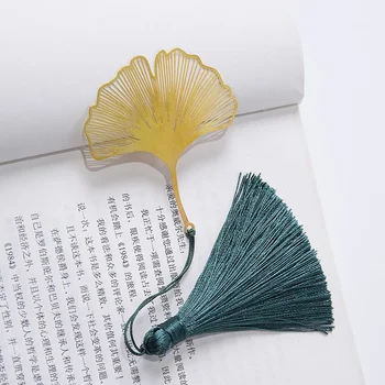Офисный магазин Hongfan Подарочные Листья в китайском стиле, Креативная Закладка из листьев Гинкго, Латунная Закладка в виде вены
