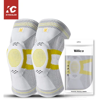 Vilico 1 шт. Баскетбольные наколенники с силиконовой подкладкой, бандаж для надколенника, наколенник для суставов, компрессионный протектор для колена 0