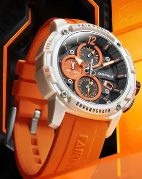 Роскошные модные мужские часы известного бренда Mark Fairwhale с автоматической датой, спортивный силиконовый ремешок, водонепроницаемые кварцевые наручные часы Reloj
