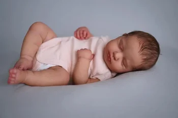 19-дюймовая кукла Loulou для новорожденных во все тело Ручной работы, реалистичная Возрожденная, Спящая с 3D-нарисованной кожей, на которой видны вены