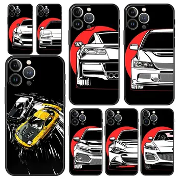 Роскошный Чехол Для Телефона iPhone 15 14 11 Pro Max 13 12 XS X XR SE3 7 8 Plus JDM Tokyo drift Sports Car Lamp Cover Funda