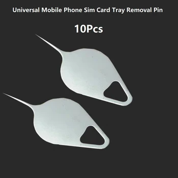 10шт Штифт для удаления лотка для sim-карт мобильного телефона Универсальный штифт для извлечения иглы из нержавеющей стали для Iphone Xiaomi Huawei Выталкиватель для открывания игл