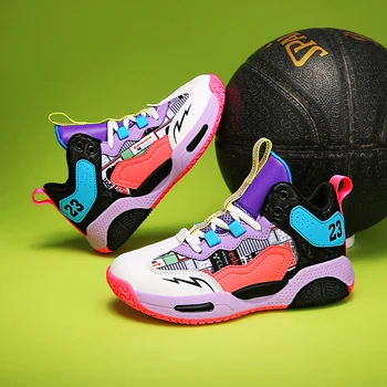 Новая осенняя детская баскетбольная обувь Для мальчиков и девочек, спортивная обувь для баскетбола, Подростковая спортивная обувь для активного отдыха, детская обувь