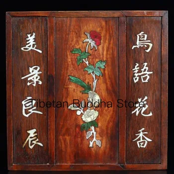 Китайская деревянная шкатулка 23 см, Шкатулка для драгоценностей из натурального розового дерева, инкрустированная ирландскими колокольчиками