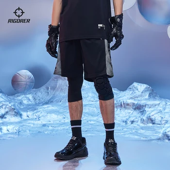 RIGORER's Мужские баскетбольные спортивные шорты из полиэстера, трикотажные мужские баскетбольные шорты для бега, фитнеса, Дышащие Быстросохнущие шорты, брюки