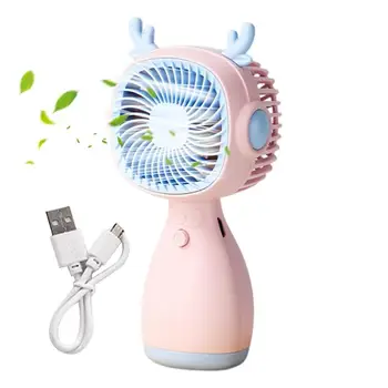 Мультяшный мини-вентилятор для путешествий, USB-перезаряжаемый ручной вентилятор, маленький карманный вентилятор, персональный вентилятор, настольный вентилятор с прохладным ветром для женщин и мужчин