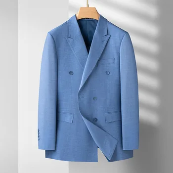 5828 -2023 мужские полосатые двубортные костюмы для отдыха 92 и мужской тонкий пиджак с европейским кодом, куртка-пиджак