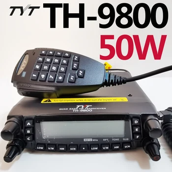 TYT TH-9800 PLUS 50-ваттный четырехдиапазонный мобильный приемопередатчик 26-33 (10 М)/47-54 (6 м)/136-174 (2 м)/400-480 (70 см) МГц для самостоятельного вождения автомобиля 0