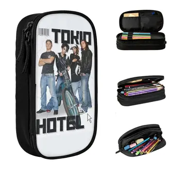 Модный Tokio Hotel Bill Kaulitz, винтажные пеналы, чехол для карандашей, коробка для ручек, студенческие сумки, Школьные Подарки, Аксессуары